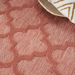 Kirklands Home Bright Coral Trellis Outdoor Area Rug, 4x6 Discount