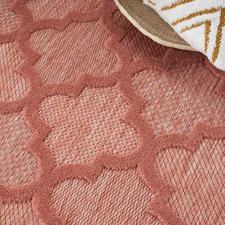 Kirklands Home Bright Coral Trellis Outdoor Area Rug, 4x6 Discount