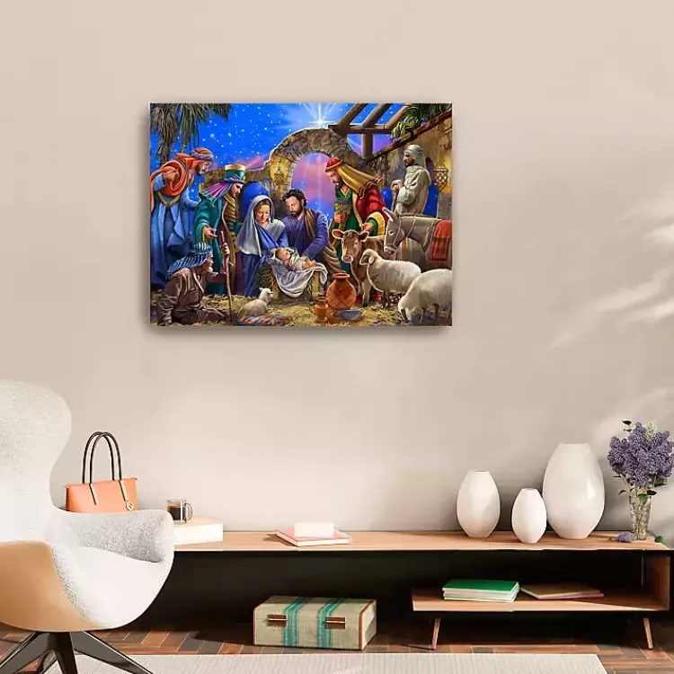 Christmas Art & Wall Decor>Kirklands Home Bright Nativity Scene Canvas Art Print, 24x32