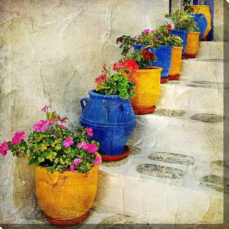 Kirklands Home Bright Pots Outdoor Canvas Art Print Multi Sale