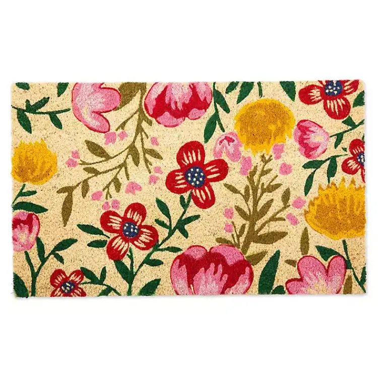 Kirklands Home Bright Summer Blossoms Coir Doormat Outlet