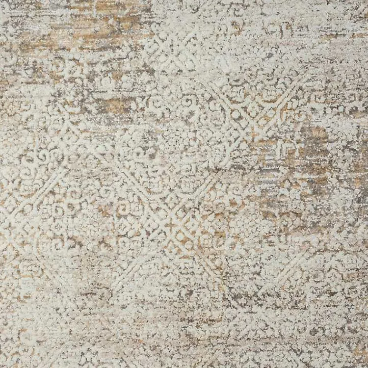 Kirklands Home Brisbane Beige Faded Damask Area Rug, 4x6 New