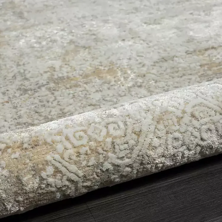 Kirklands Home Brisbane Beige Faded Damask Area Rug, 4x6 New