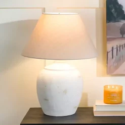 Kirklands Home Bronson Cream Painted Table Lamp Tan Sale