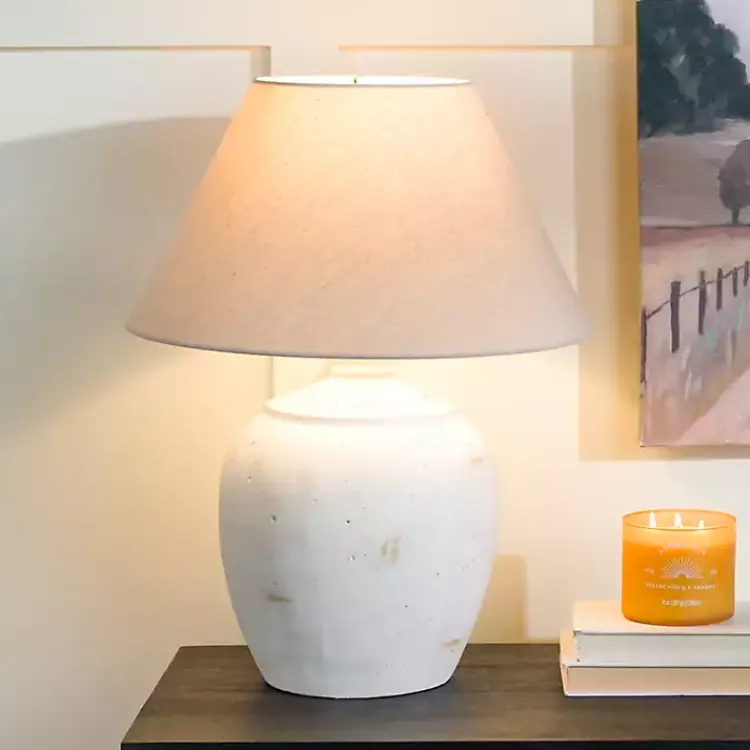 Kirklands Home Bronson Cream Painted Table Lamp Tan Sale