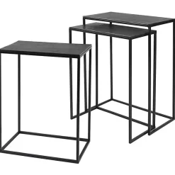 Kirklands Home Bronze & Metal Nesting Side Tables, Set of 3 Black New