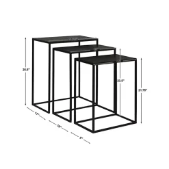 Kirklands Home Bronze & Metal Nesting Side Tables, Set of 3 Black New