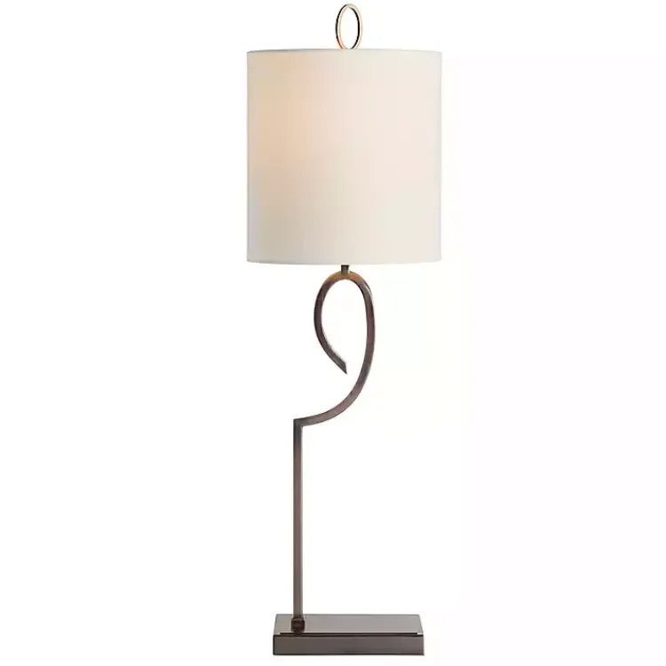 Kirklands Home Bronze Abstract Curve Table Lamp White Best