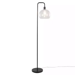 Kirklands Home Bronze and Seeded Glass Shade Floor Lamp Clear