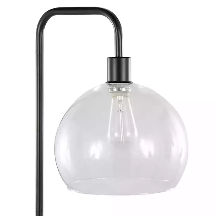 Kirklands Home Bronze and Seeded Glass Shade Floor Lamp Clear