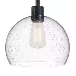 Kirklands Home Bronze and Seeded Glass Shade Floor Lamp Clear