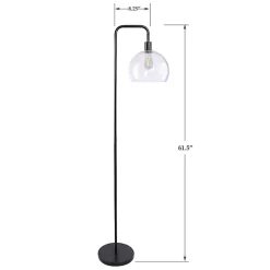 Kirklands Home Bronze and Seeded Glass Shade Floor Lamp Clear