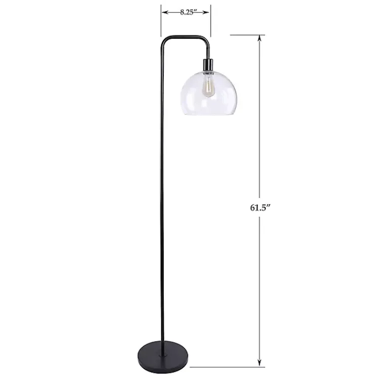 Kirklands Home Bronze and Seeded Glass Shade Floor Lamp Clear