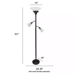 Kirklands Home Bronze and White 3-Scallop Glass Floor Lamp Brown Hot