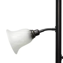 Kirklands Home Bronze and White 3-Scallop Glass Floor Lamp Brown Hot