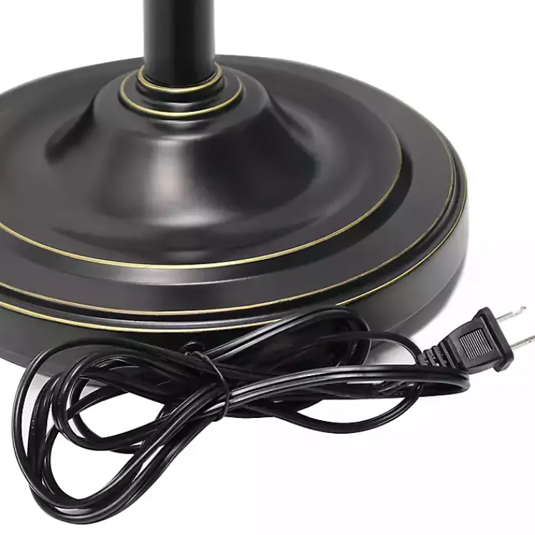 Kirklands Home Bronze and White 3-Scallop Glass Floor Lamp Brown Hot