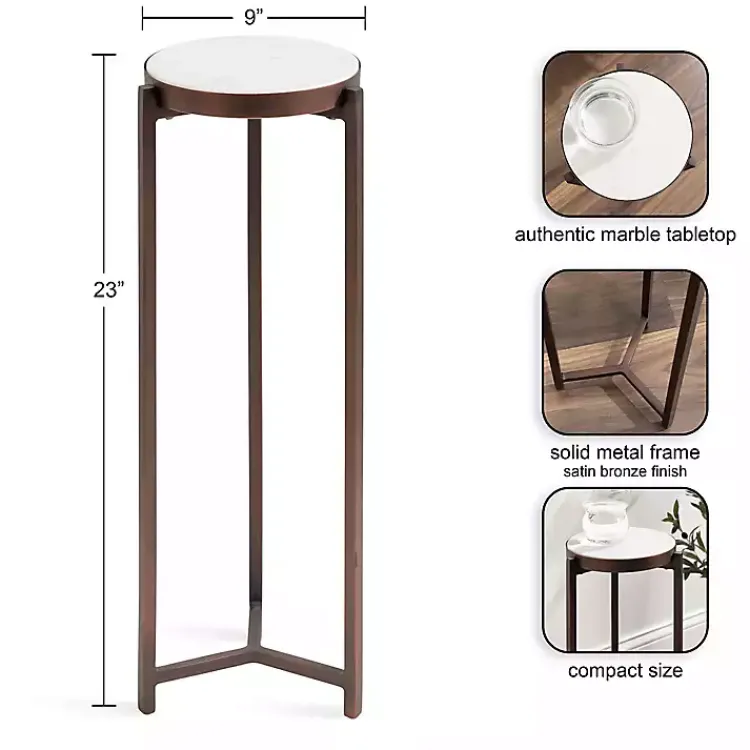 Kirklands Home Bronze Angular Marble Accent Table Gold Sale
