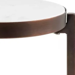 Kirklands Home Bronze Angular Marble Accent Table Gold Sale