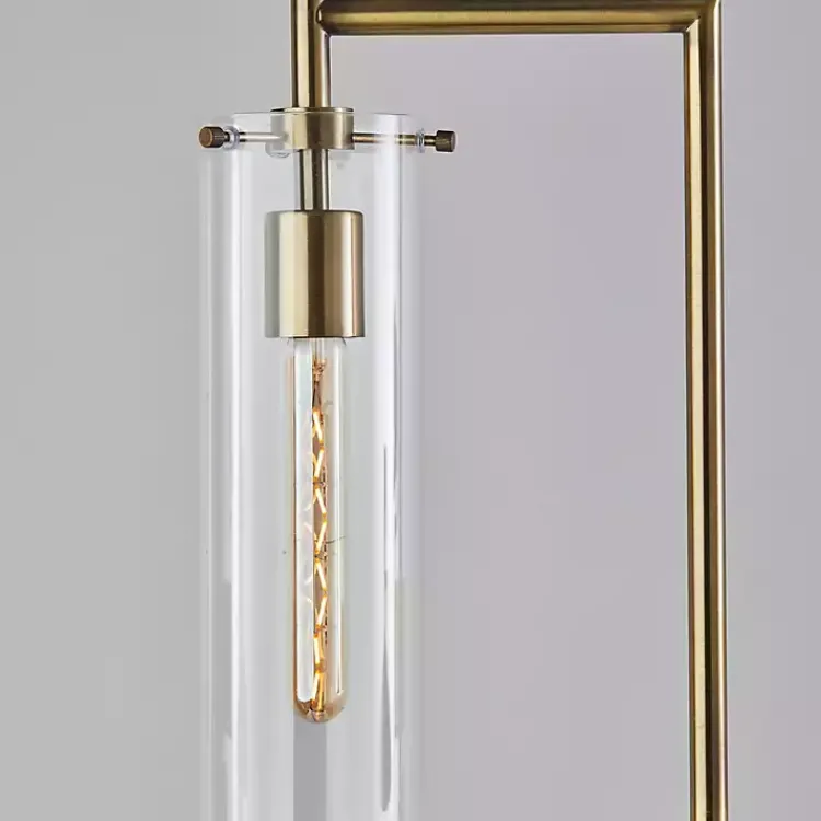 Kirklands Home Bronze Glass Cylinder Shade Floor Lamp Clear Online