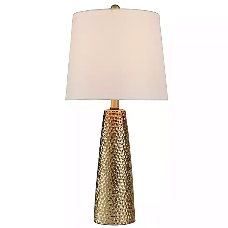 Kirklands Home Bronze Hammered Table Lamp White Sale