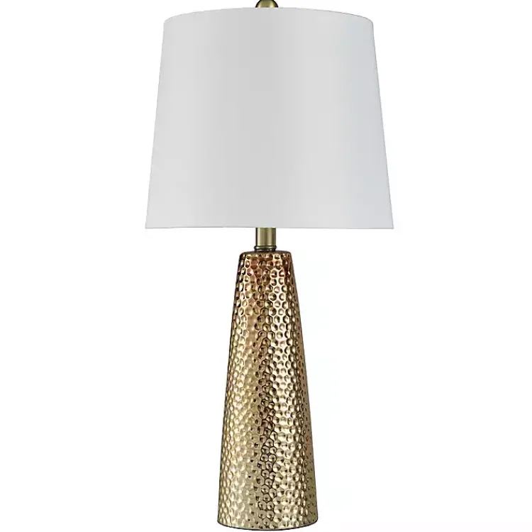 Kirklands Home Bronze Hammered Table Lamp White Sale