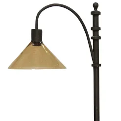 Kirklands Home Bronze Industrial Floor Lamp with Glass Shade Brown New