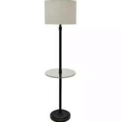 Kirklands Home Bronze Madison Tray Table Floor Lamp Ivory Discount