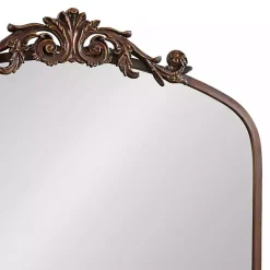 Kirklands Home Bronze Metal Arch Ornate Crown Wall Mirror Brown Outlet