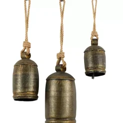 Decorative Accents>Kirklands Home Bronze Metal Hanging Bells, Set of 3 Brown