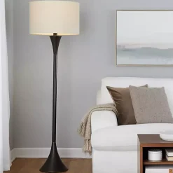 Kirklands Home Bronze Metal Hourglass Floor Lamp Brown Hot