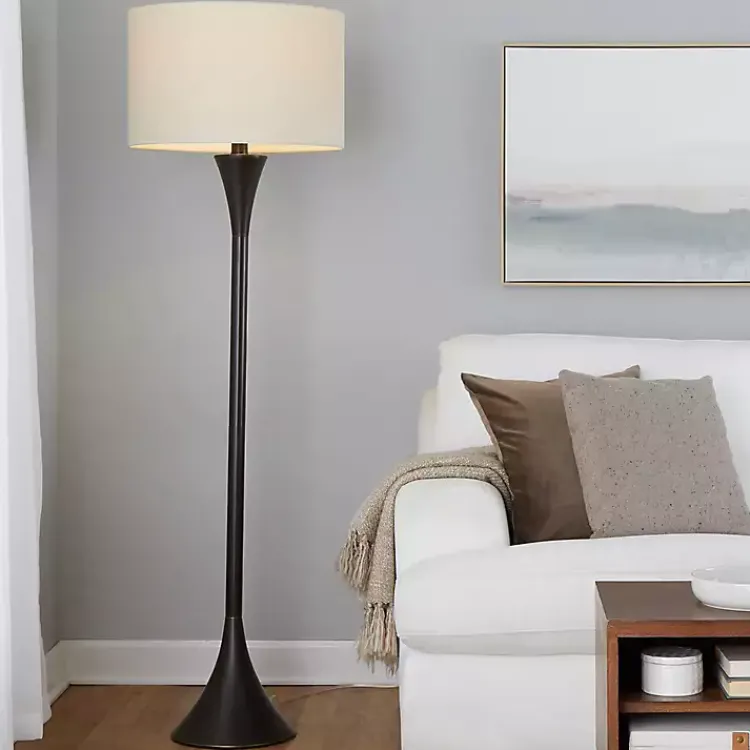 Kirklands Home Bronze Metal Hourglass Floor Lamp Brown Hot