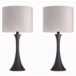 Kirklands Home Bronze Metal Hourglass Table Lamps, Set of 2 Brown Clearance