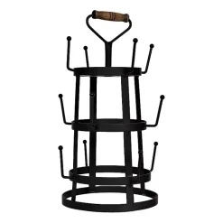 Kirklands Home Bronze Metal Mug Holder with Wooden Handle Brown Best