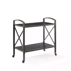 Kirklands Home Bronze Metal 2-Tier Outdoor Bar Cart Brown Best
