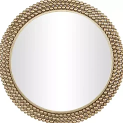 Kirklands Home Metal Tiered Bead Frame Wall Mirror Bronze