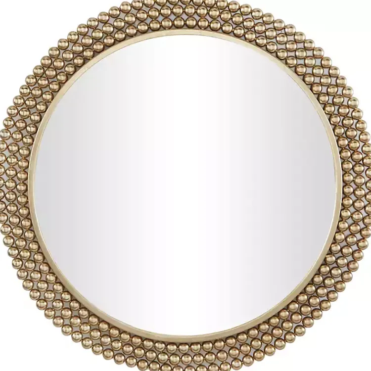 Kirklands Home Metal Tiered Bead Frame Wall Mirror Bronze