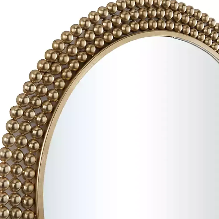 Kirklands Home Metal Tiered Bead Frame Wall Mirror Bronze