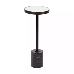 Kirklands Home Bronze Mirror Tabletop Round Cocktail Table Black Best