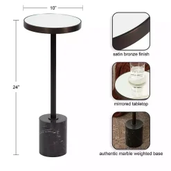 Kirklands Home Bronze Mirror Tabletop Round Cocktail Table Black Best