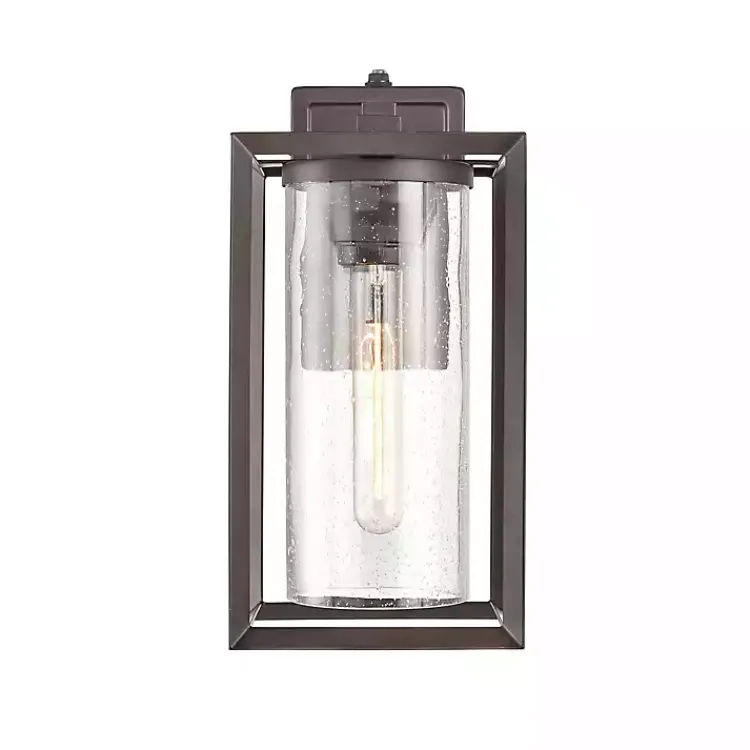 Kirklands Home Bronze Open Seeded Glass Outdoor Sconce Brown