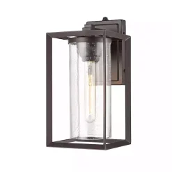 Kirklands Home Bronze Open Seeded Glass Outdoor Sconce Brown
