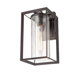 Kirklands Home Bronze Open Seeded Glass Outdoor Sconce Brown