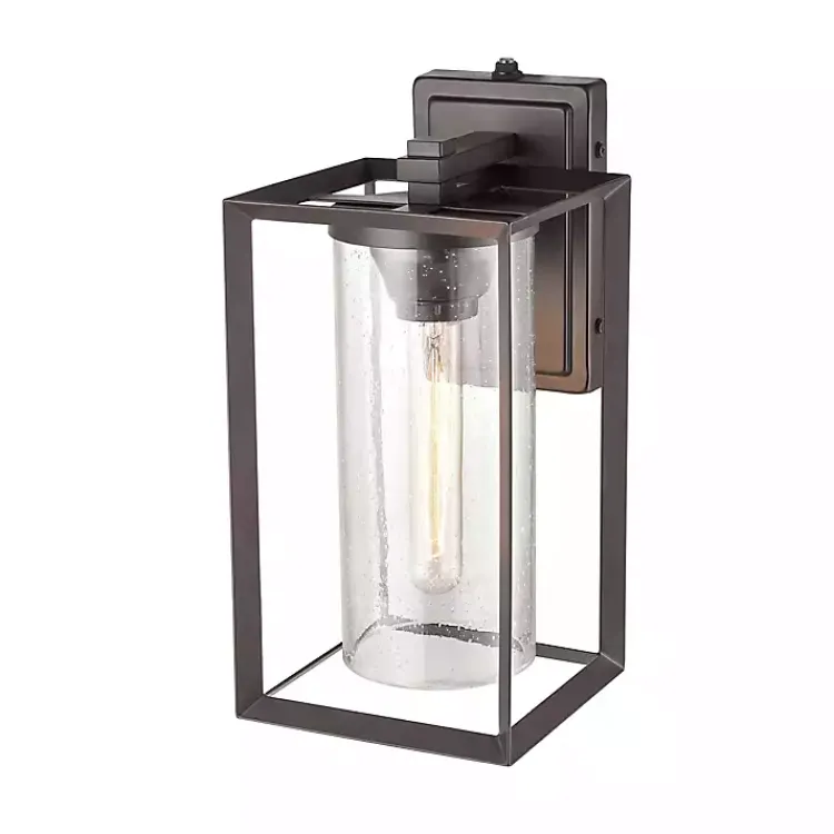 Kirklands Home Bronze Open Seeded Glass Outdoor Sconce Brown