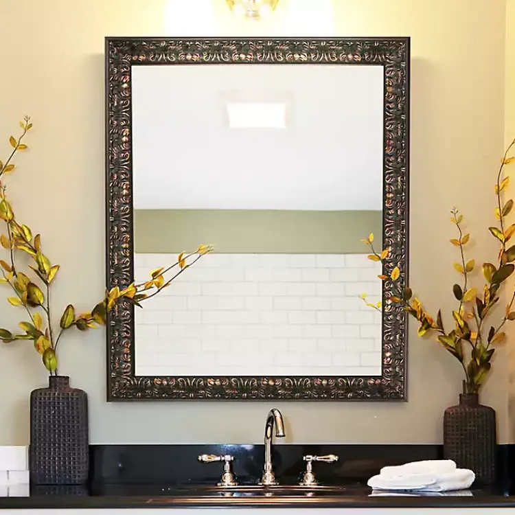 Kirklands Home Bronze Ornate Beveled Framed Wall Mirror
