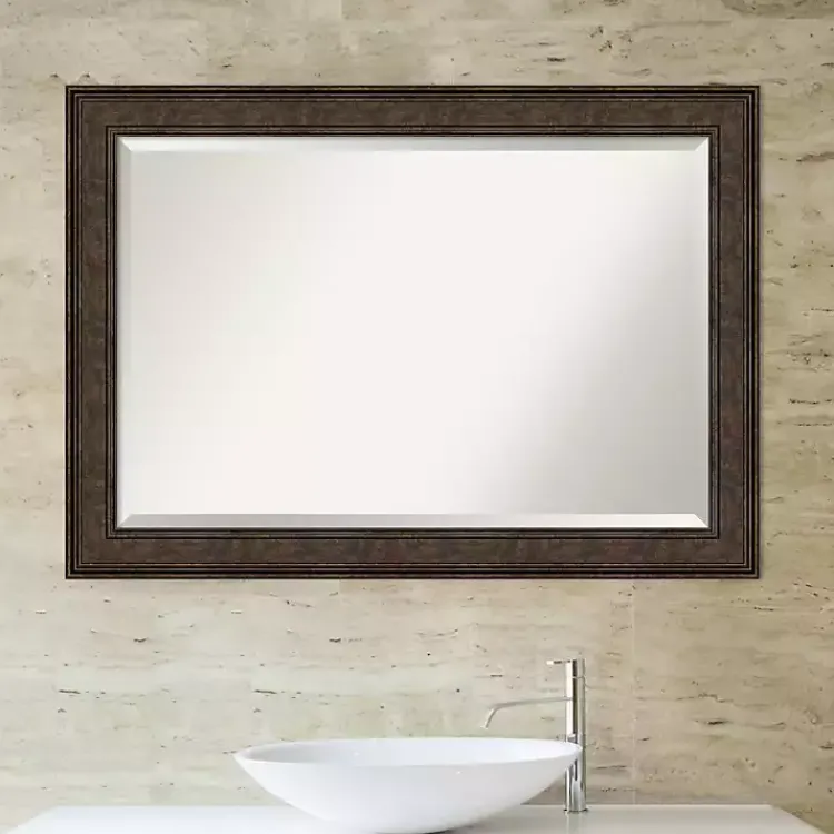 Kirklands Home Bronze Panel Frame Beveled Mirror