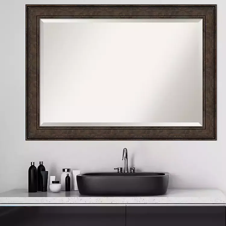 Kirklands Home Bronze Panel Frame Beveled Mirror