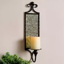 Sconces>Kirklands Home Bronze Rustic Glass Wall Sconce
