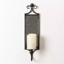 Sconces>Kirklands Home Bronze Rustic Glass Wall Sconce