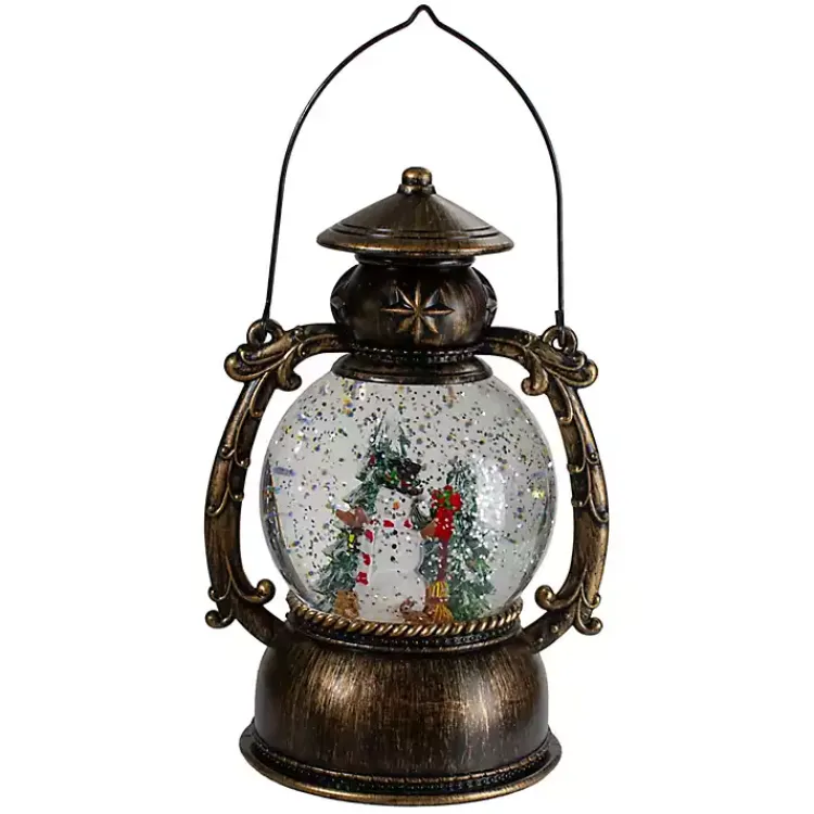 Christmas Decorations>Kirklands Home Bronze Snowman and Trees Snow Globe