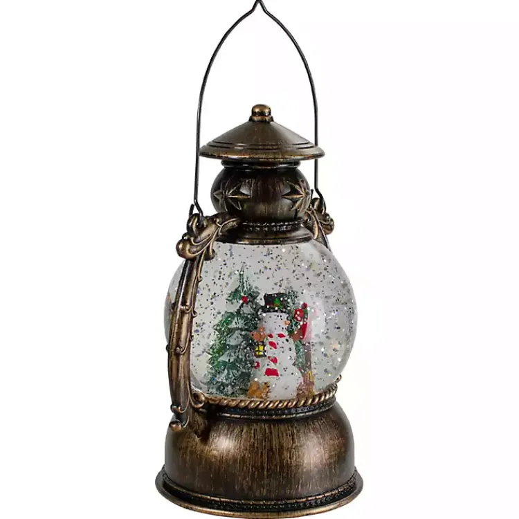 Christmas Decorations>Kirklands Home Bronze Snowman and Trees Snow Globe
